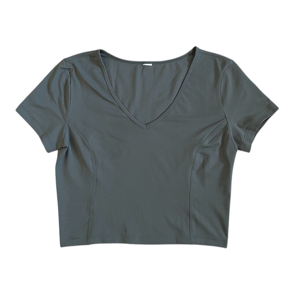 Women's V-Neck Crop Top - Army Green